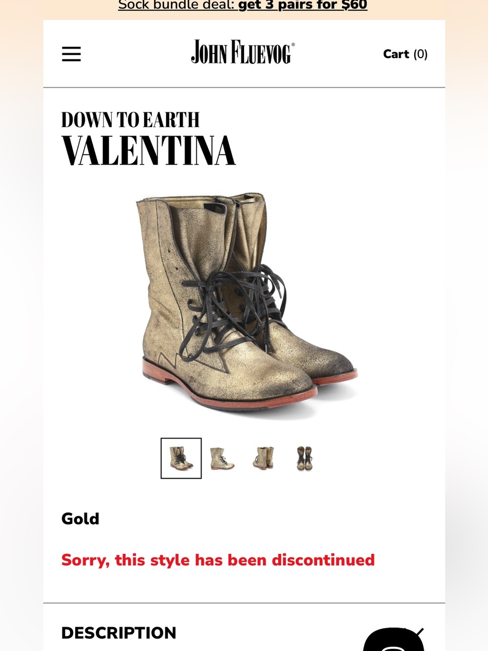 John Fluevog 2014 Down to Earth Valentina gold boots
